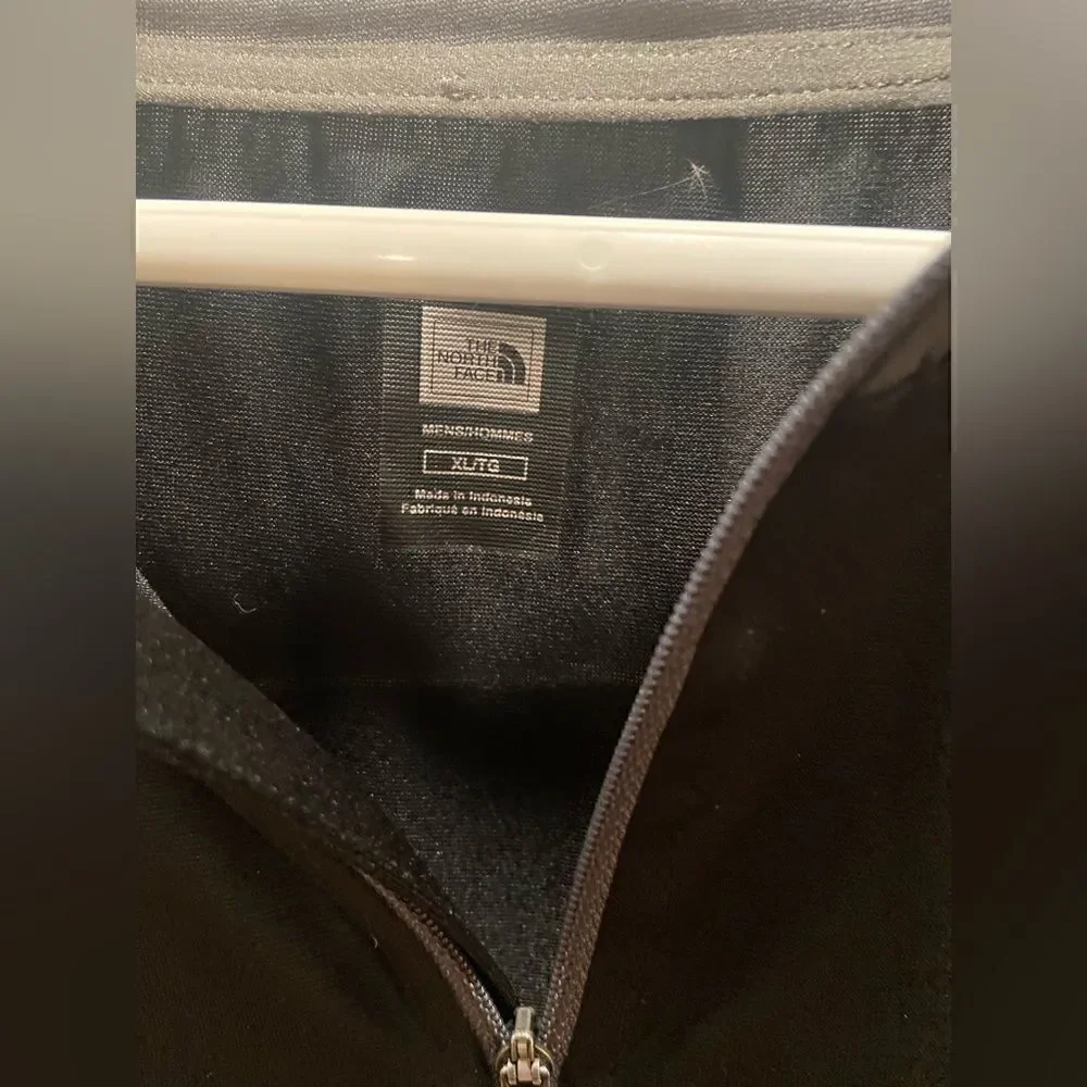 The North Face Cycling 1/4 Zip Pullover Sz XL Vaporwick Black Gray Back Pocket